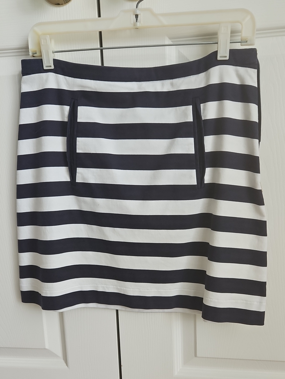 Draper James Navy and White Striped Mini Skirt